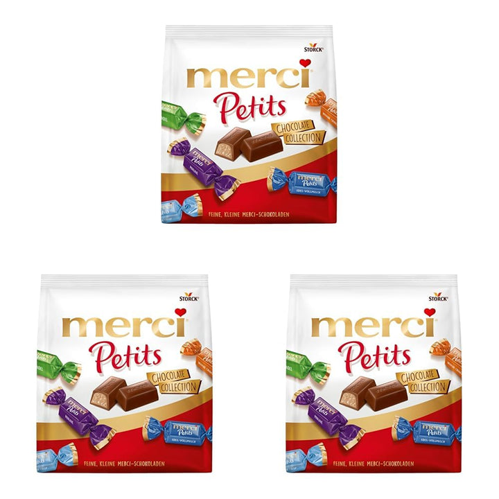 Merci Petits Chocolate Collection – 1 X 1000G – Mix Aus Nicht Gefüllten Und Gefüllten Schokoladen-Spezialitäten in Praktischer Runddose