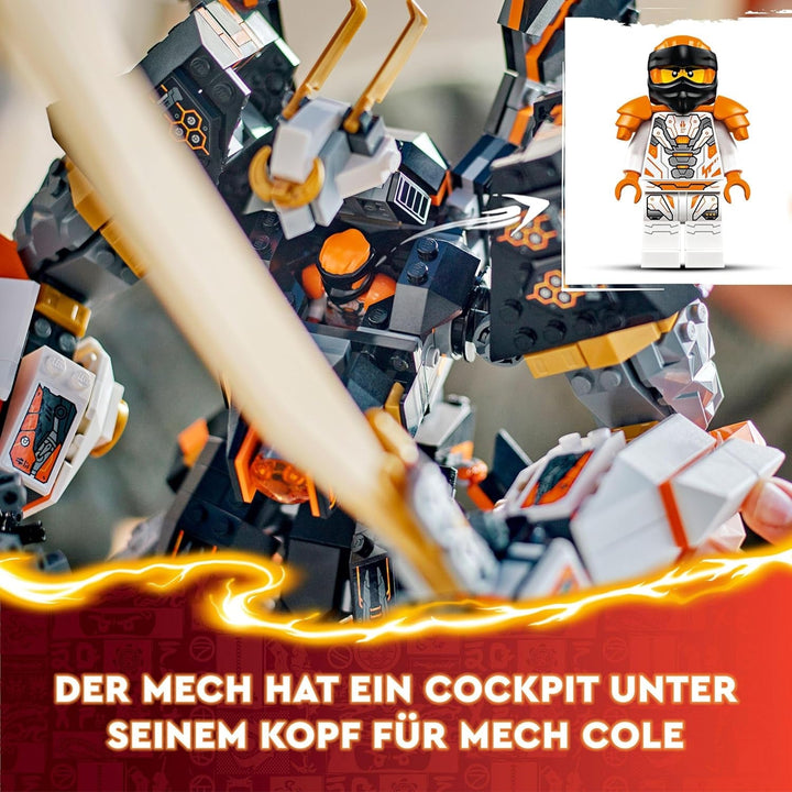 LEGO NINJAGO Cole's Titan Dragon Mech, jucărie de aventură pentru copii, set de joacă Ninja cu 1 minifigurină, cadou de ziua de naștere pentru băieți și fete de la 12 ani, set de joacă Fantasy 71821