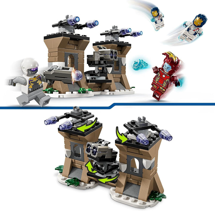 LEGO Marvel Iron Man & Iron Legion Vs. Hydra Soldier, Avengers Building Toy, Creative Playset pentru copii și fanii supereroilor, cadou pentru băieți și fete de la 6 ani 76288