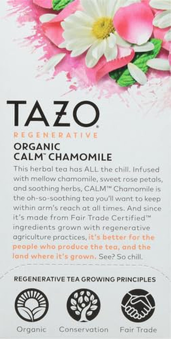 Calm Chamomile Herbal Tea Bags, Caffeine Free Blend, 16 Total Tea Bags Tea USA Naty Shop