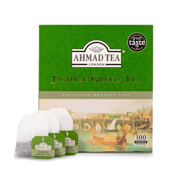 Jasmine Green Tea, Tagged Teabags without Envelopes, 100 Count Tea USA Naty Shop