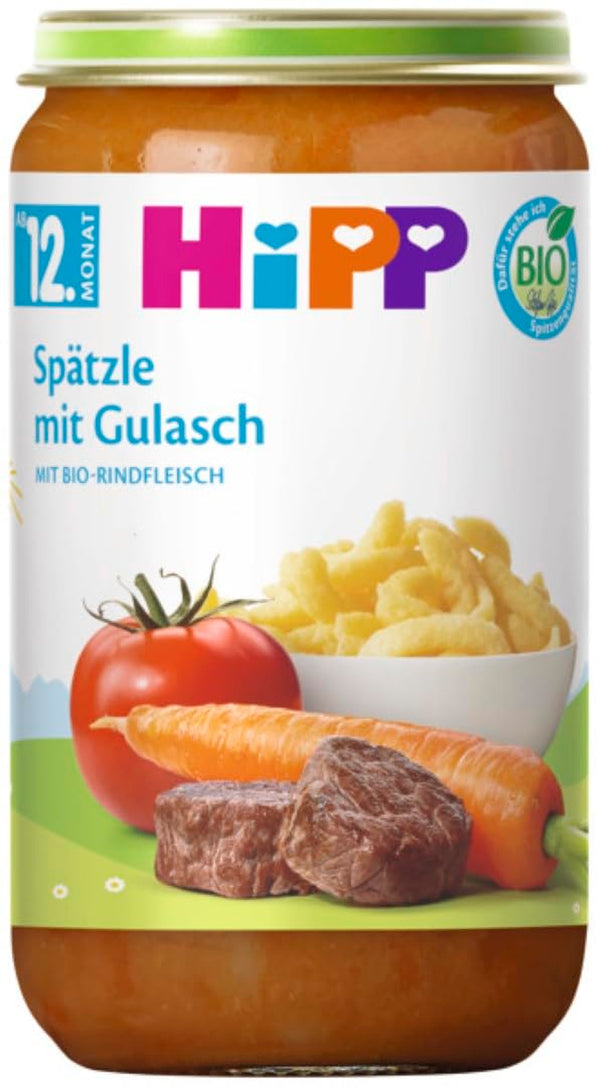 Hipp Bio Menüs Ab 12. Monat Spätzle Mit Gulasch, 250G, 6Er Pack (6X250G) Verpackung Kann Variieren