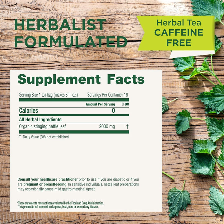 Organic Nettle Leaf Herbal Tea, Supports Joint Health & Overall Wellness, (Pack of 1) - 16 Tea Bags Tea USA Naty Shop
