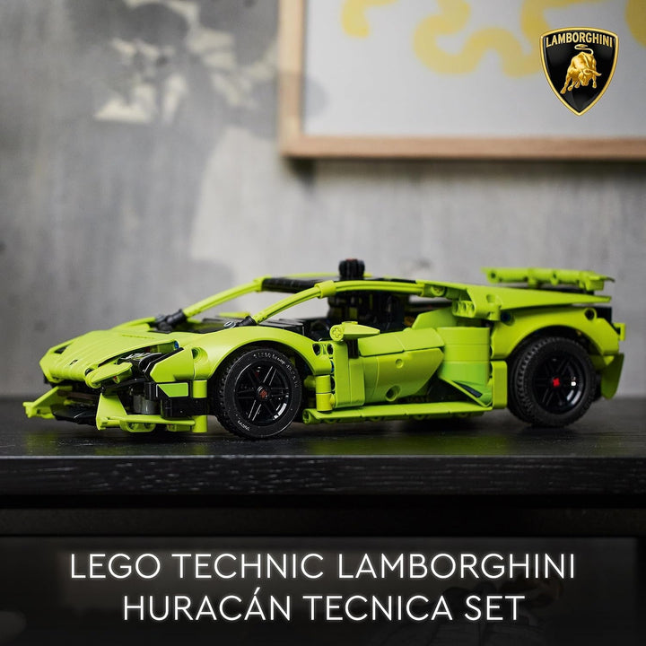 LEGO 42161 Technic Lamborghini Huracán Tecnica kit model de mașină de jucărie, set de construcție pentru mașini de curse pentru copii, băieți, fete și fani ai sporturilor cu motor, cadou de colecționat