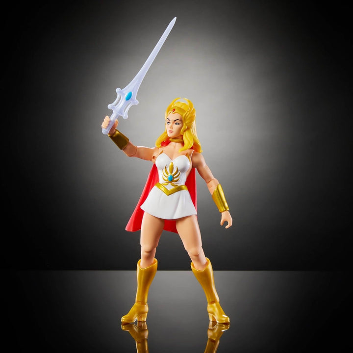 Masters of the Universe Origins figurină de acțiune She-Ra din colecția de desene animate, aproximativ 14 cm înălțime, eroină din televiziunea anilor 1980, prințesa puterii, design detaliat și accesorii, JBM76