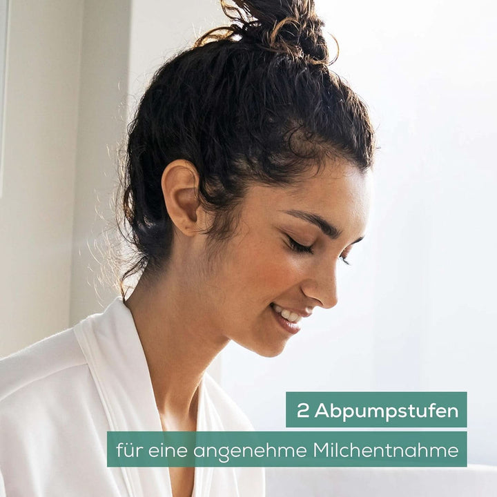 Beurer by 15 Manuelle Milchpumpe, Handmilchpumpe Für Unterwegs, Leicht Und Handlich, Einfaches Abpumpen Mit 2 Abpumpstufen, Inkl. Fläschchen Mit Anti-Kolik-System, Weiches Silikonkissen