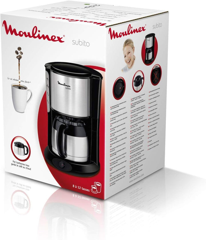 Moulinex FT360811 Cafetieră termică Subito oțel inoxidabil, negru
