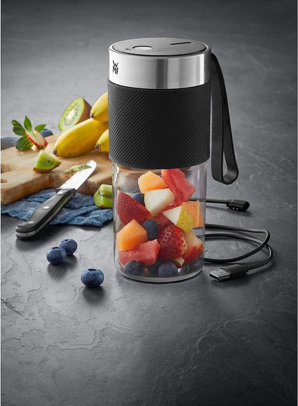 WMF Küchenminis Mix on the Go 300 Ml, Mini Mixer to Go, USB Mixer Smoothie Maker, Aufladbarer Personal Blender, Tragbarer Mixer Für Smoothies, Shakes