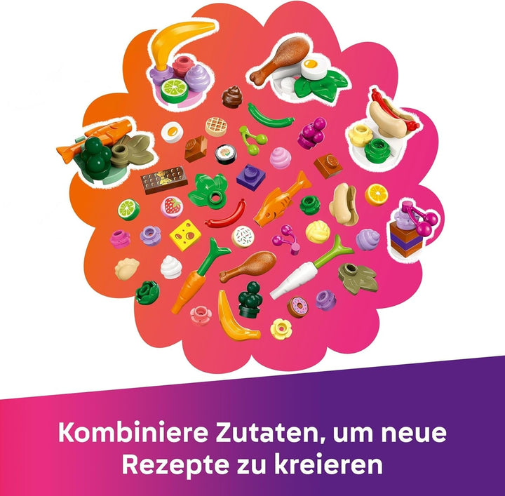 Restaurant și școală de gătit LEGO Friends, set de joacă de rol, jucărie educativă pentru copii de la 8 ani, promovează dezvoltarea socială, cadou de ziua de naștere sau de Crăciun pentru fete 42655