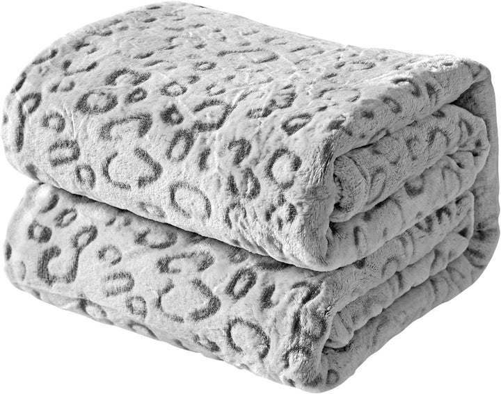 FY FIBER HOUSE flanel fleece throw, pătură din microfibră cu imprimare 3D ghepard, 228 X 274 cm, violet