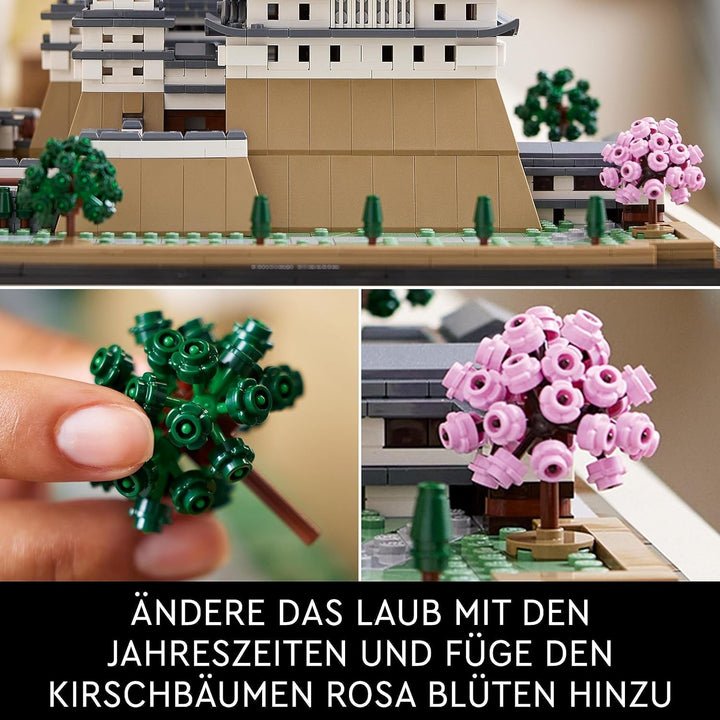 Castelul LEGO Architecture Himeji, Kit model pentru adulți, Colecția Landmark, Set pentru fanii grădinăritului creativ și ai culturii japoneze, cu copac cu flori de cireș, cadou pentru el și ea 21060
