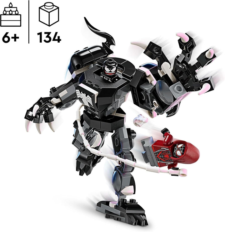 LEGO Marvel Venom Mech Vs. Miles Morales, Figuri de acțiune mobile pentru copii, Set Spider-Man cu mini-figurine pentru dueluri de supereroi, cadou de jucărie pentru băieți și fete de la 6 ani 76276