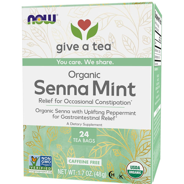 , Give a Tea™ Organic Senna Mint Tea, Detoxing, Caffeine-Free, 24-Count Tea USA Naty Shop Default Title