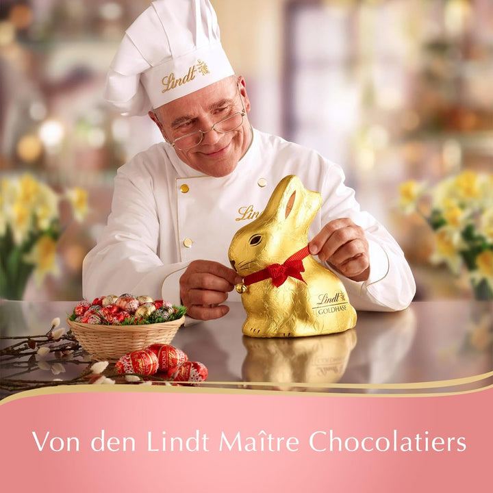 Lindt GOLDHASE Geschenk | 266 G | Vollmilch-Goldhasen & Schokoladen-Eier (Vollmilch, Cresta, Nougat) | Perfektes Schokoladen-Geschenk Für Ostern & Frühling