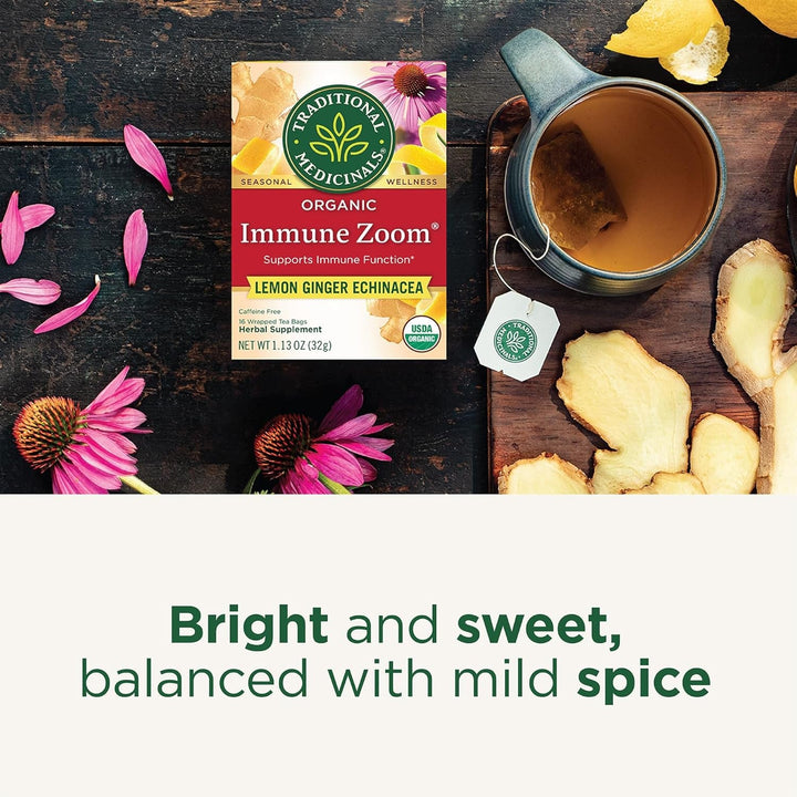 Organic Immune Zoom Lemon Ginger Tea - 16 Ct. Tea USA Naty Shop