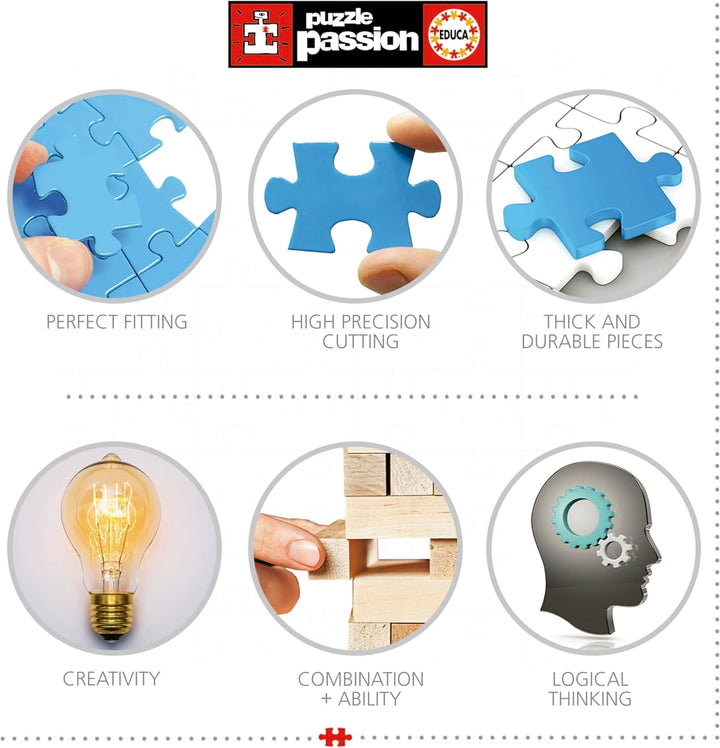 Educa - Puzzle de 500 de piese pentru adulti | Colaj de bomboane. Dimensiuni: 48 X 34 cm. Include lipiciul de puzzle Fixpuzzle. Pentru 11 ani (19904)