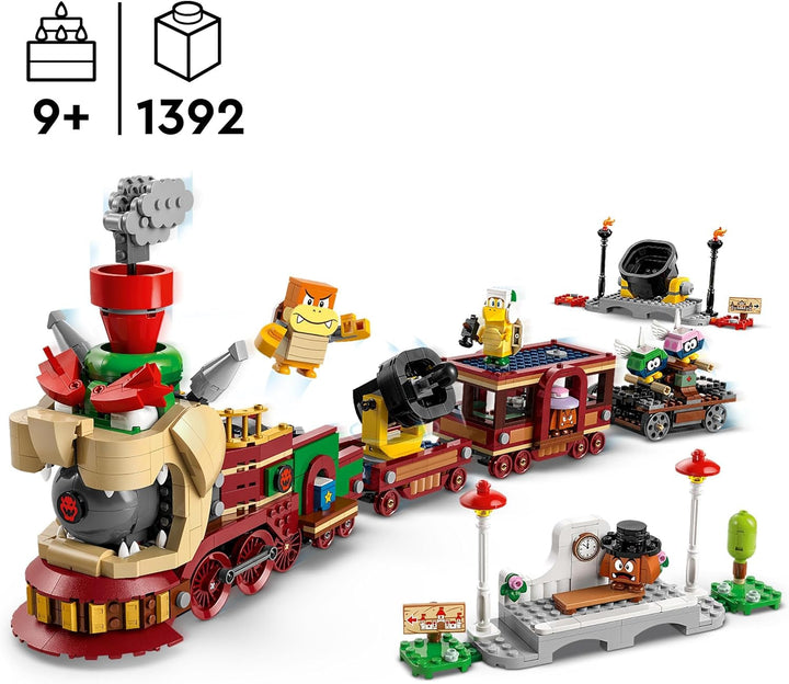 LEGO Super Mario Trenul Express Bowser, set de joacă de aventură pentru copii cu Hammer Brother, 2 Gumbas și 2 Parapunctures, cadou Nintendo pentru băieți, fete și gameri 71437