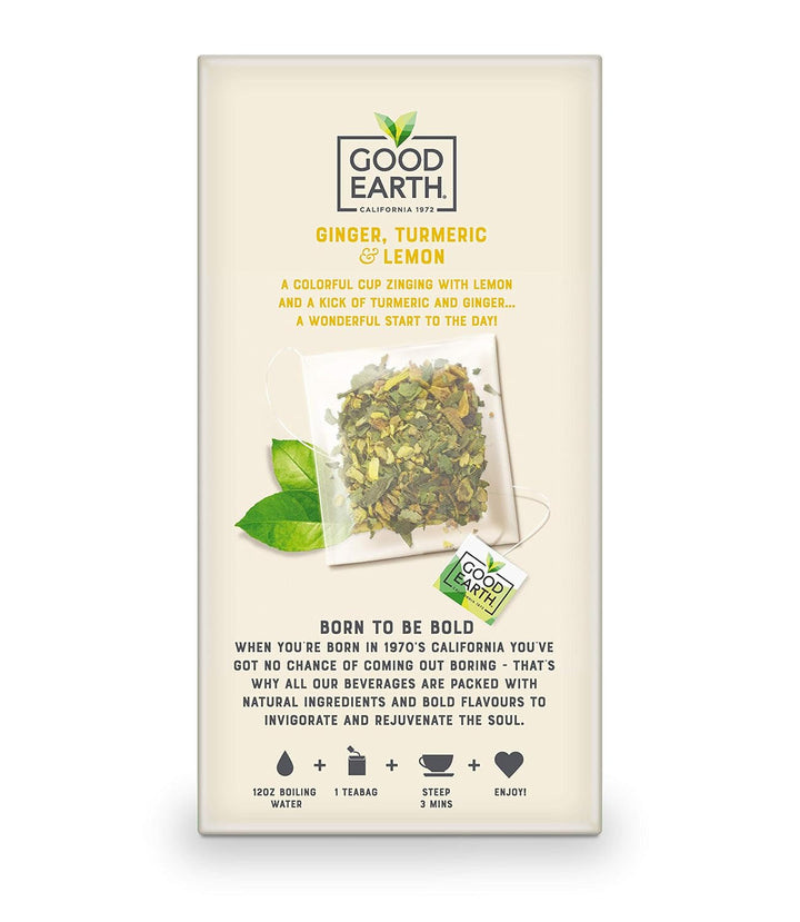 Good Earth Sensorials Ginger, Turmeric & Lemon Herbal Tea 15 Ct Box Tea USA Naty Shop
