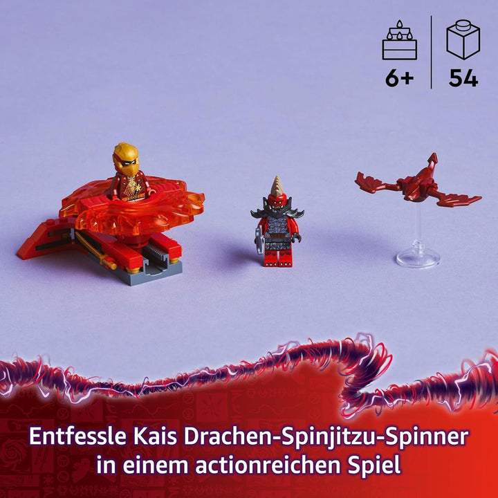 LEGO NINJAGO Kai's Dragon Spinjitzu Spinner - Jucărie Ninja de acțiune cu 2 minifigurine - Set de joacă mic pentru copii - Idee de cadou pentru băieți și fete de la 6 ani 71823