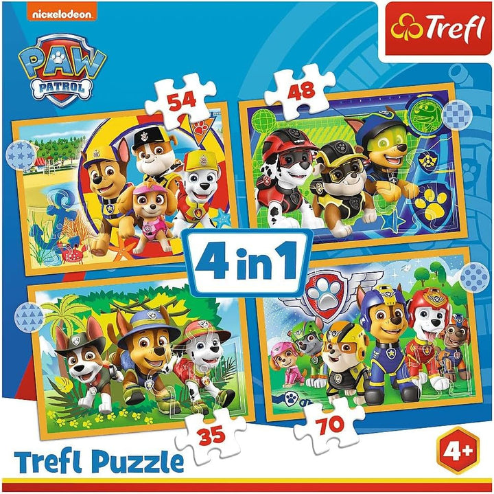 PAW Patrol, puzzle 4 în 1 (puzzle pentru copii)