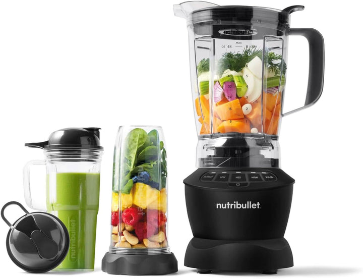 Nutribullet Full Size Blender, Elektrischer Mixer, Multifunktionaler Stabmixer, Professioneller Mixer, 1000 Watt Leistung, 1,6L Becher, Grau, NBF450DG