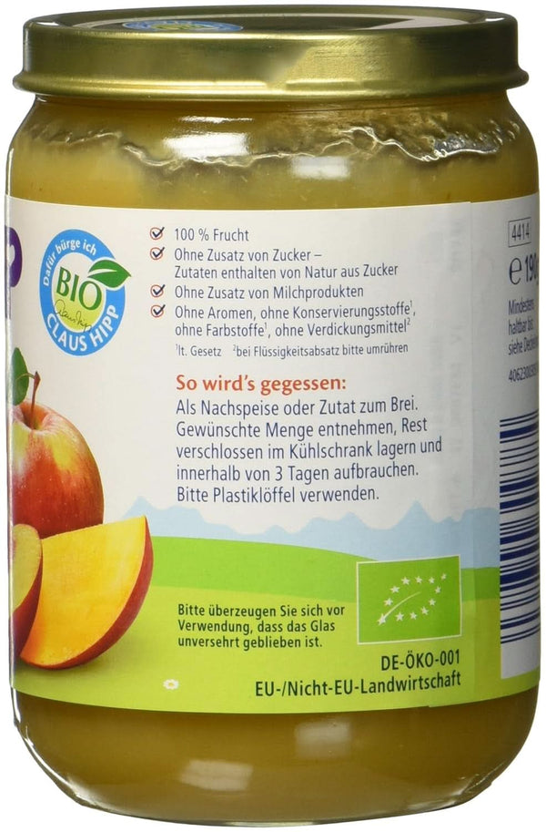 Hipp For Little Gourmets, Nectarine în mere și mango, fără zahăr adăugat, 6 X 190 grame