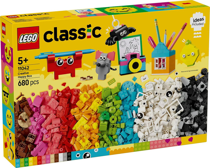 LEGO Classic Creative Fun Box, Cărămizi de construcție colorate pentru jocuri de rol imaginative, Set de construcție pentru începători, Jucării pentru fete și băieți de la 5 ani, Modele de reconstruit 11042