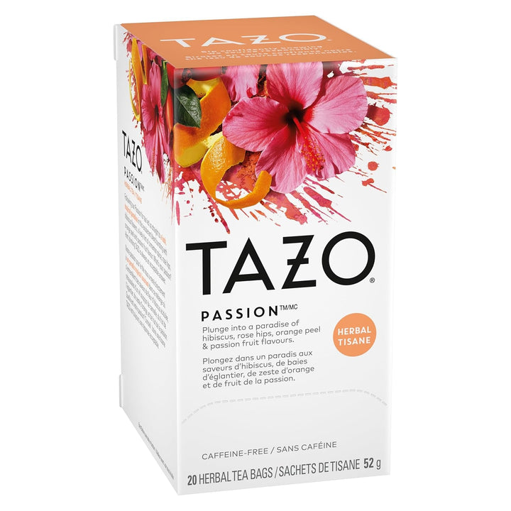 Passion Herbal Tea Bags, Hot or Iced, Caffeine Free, 20 Total Tea Bags Tea USA Naty Shop