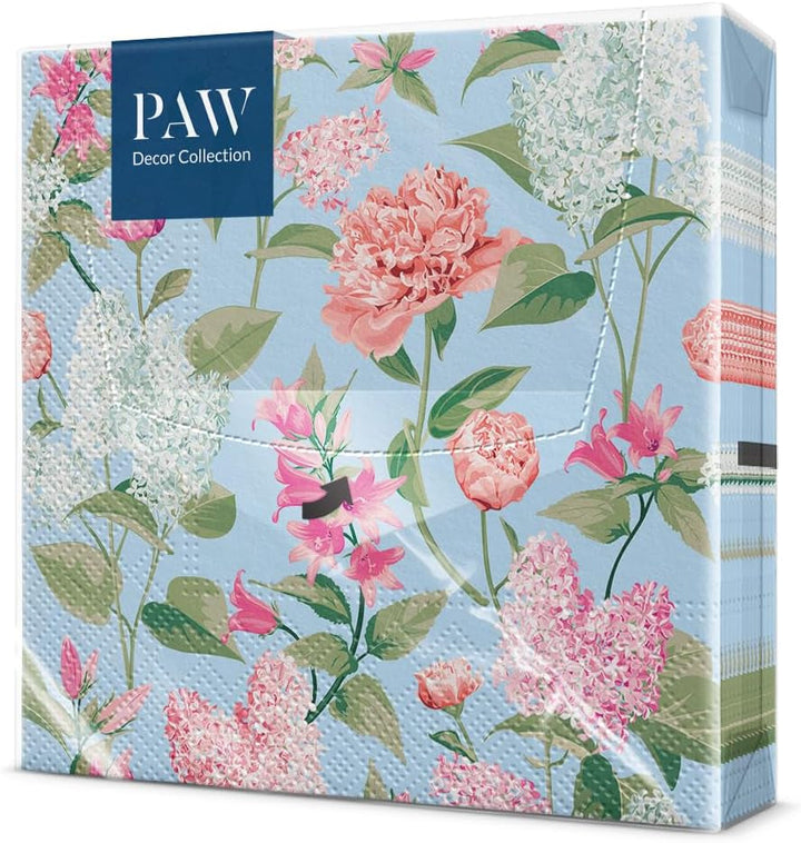 PAW - Șervețele 3 straturi (33 X 33 Cm) I 20 bucăți I Perfect pentru zile de naștere, petreceri, nunți, comuniuni și sărbători I Decor de masă Șervețele de hârtie elegante - Eucalipt auriu I Eucalipt auriu