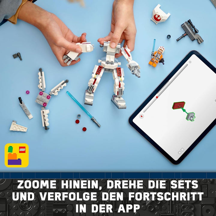 LEGO Star Wars X-Wing Mech al lui Luke Skywalker, cărămizi de jucărie de colecționat, aventură de acțiune, idee de cadou pentru băieți și fete creative cu vârsta de 6+ 75390