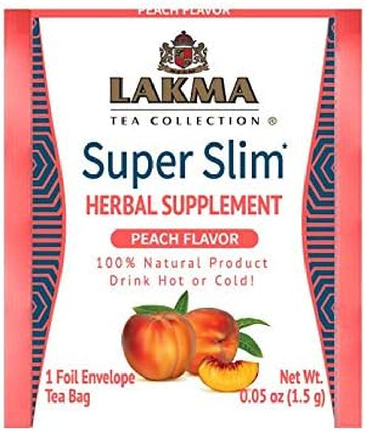 Lakma Super Slim Tea with Peach - 25 Tea Bags Tea USA Naty Shop