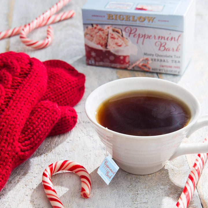 Bigelow Peppermint Bark Herbal Tea, Caffeine Free, 1.31 Ounces (Pack of 6) Tea USA Naty Shop