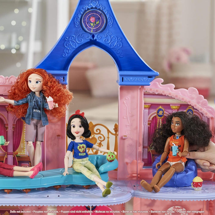 Castelul Disney Princess Comfy Squad, casă de păpuși cu 6 piese de mobilier și 16 accesorii, jucărie pentru fete de la 5 ani