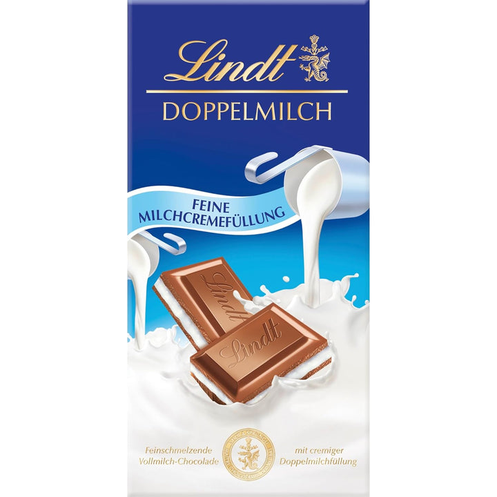 Lindt Schokolade Doppelmilch | 100G Tafel | Aus Zartschmelzender Doppelmilch-Schokolade | Schokoladentafel | Schokoladengeschenk