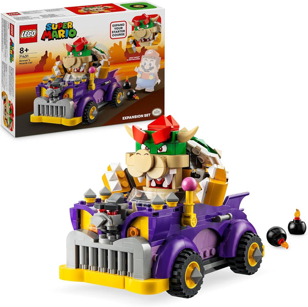 LEGO Super Mario Bowser's Monster Cart - Set de expansiune, jucărie pentru mașină cu figura Bowser pentru băieți și fete, set cu un singur personaj, cadou de gamer pentru copii de la 8 ani 71431