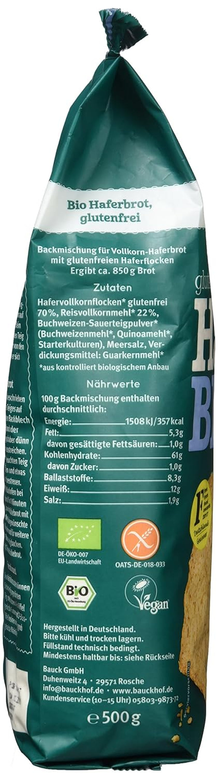 Bio Haferbrot Brotbackmischung, 500 G