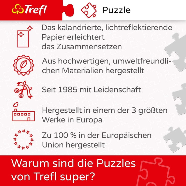 Trefl TR27091 Cascada Haifoss, Islanda 2000 de piese, calitate premium, pentru adulți și copii de la 12 ani Puzzle colorat, lumini din Dubai, roșu