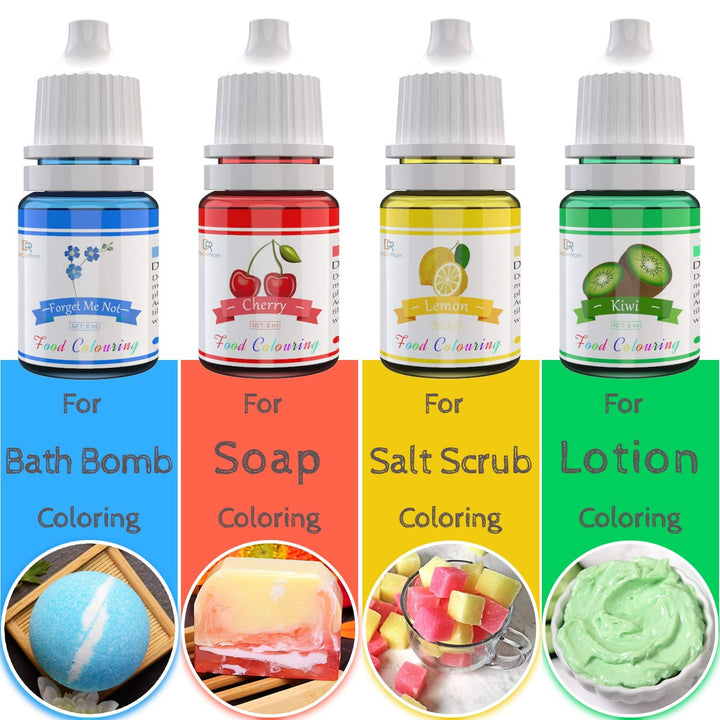 Colorant alimentar - Set de 15 coloranți alimentari lichizi pentru copt torturi, fursecuri, macaroane - Colorant alimentar foarte concentrat pentru decorarea torturilor, slime DIY, colorare pentru artizanat - 6 ml fiecare