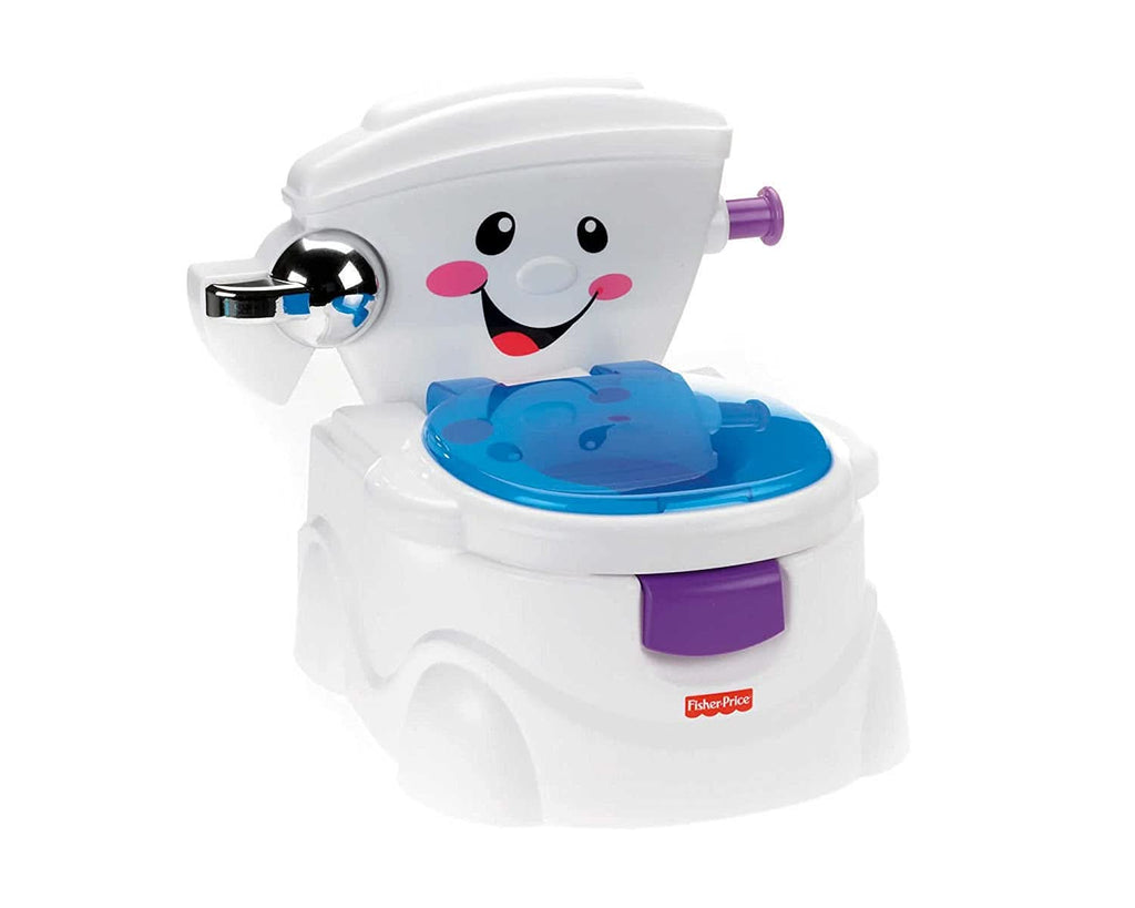 Fisher-Price Meine Erste Toilette, Baby Töpfchen, Mit Musik & Lustigen Sätzen, Tragbare Baby Toilette, Abnehmbarer Toilettenaufsatz, Deutsche Version, Ab 1 Jahr, P4326