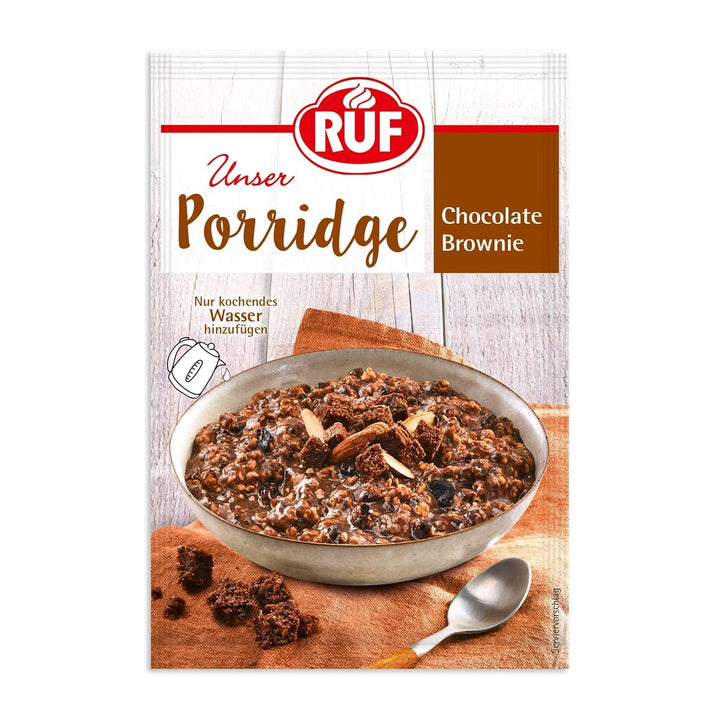 RUF Porridge Raspberry White Choc, Porridge instant cu bucăți de zmeură și ciocolată albă rasă, 65 de grame