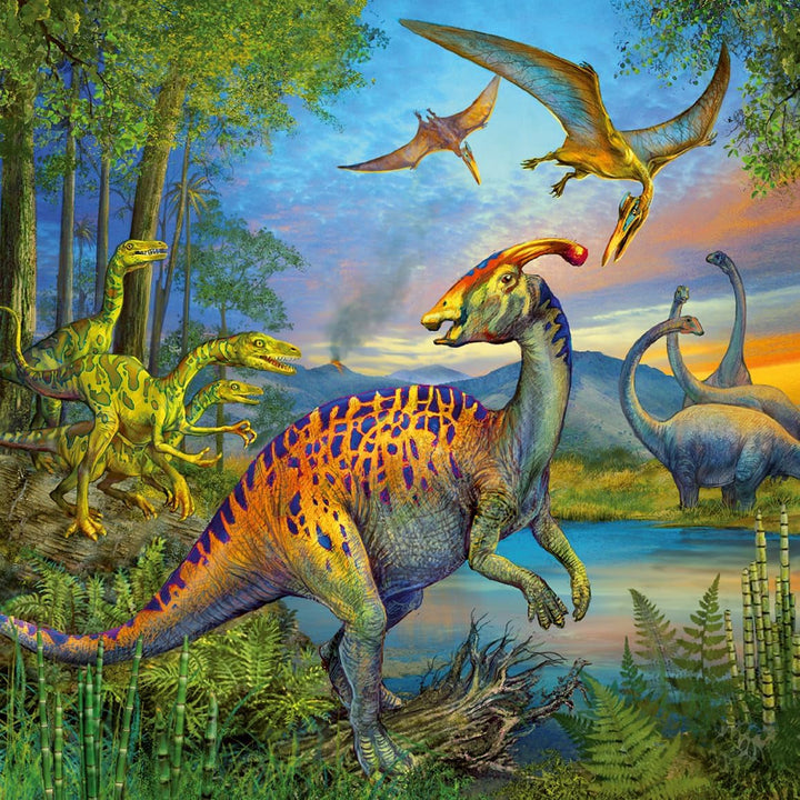 Ravensburger Puzzle jigsaw pentru copii - 09317 Fascinația dinozaurilor - puzzle jigsaw pentru copii de 5 ani și peste, cu 3X49 piese
