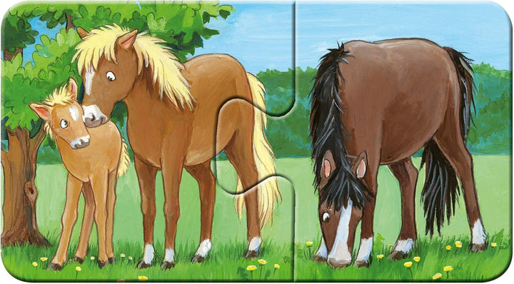 Ravensburger Puzzle pentru copii - 05072 Familii de animale la fermă - Primul meu puzzle cu 9X2 piese - Puzzle pentru copii de la 2 ani