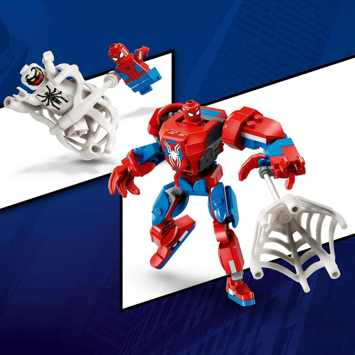 LEGO Marvel Spider-Man Mech Vs. Anti-Venom - Jucărie de supererou cu 2 minifigurine - Figură de acțiune cu brațe, picioare și degete mobile - Cadou pentru băieți și fete cu vârsta peste 6 ani 76308