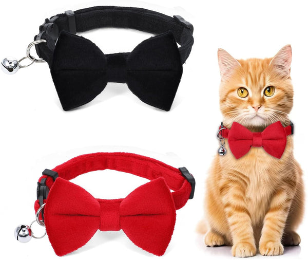 Zgardă pentru pisici, zgardă detașabilă cu închidere de siguranță, pachet de 2 zgărzi pentru pisoi cu clopoțel, zgardă reglabilă pentru pisoi, accesorii personalizate pentru animale de companie