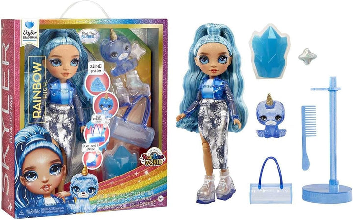 Păpușă Rainbow High Fashion cu slime și animal de companie - Amaya (Culori curcubeu) - păpușă strălucitoare de 28 cm cu slime sclipitor, animal magic și accesorii de modă - jucărie pentru copii - 4-12 ani