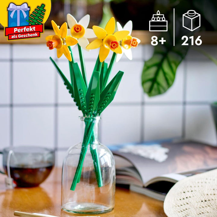 Narcise LEGO Botanicals - Cadouri de Paște pentru fete și băieți - Flori artificiale pentru copii - Buchet de flori ca decor pentru cameră sau birou - Cadou pentru femei - 40747