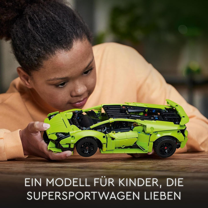 LEGO 42161 Technic Lamborghini Huracán Tecnica kit model de mașină de jucărie, set de construcție pentru mașini de curse pentru copii, băieți, fete și fani ai sporturilor cu motor, cadou de colecționat