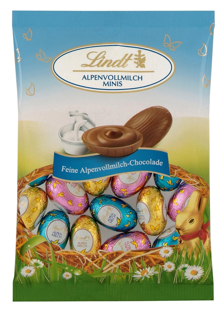 Lindt Schokolade Spezialitäten Mix Eier | 3 X 90 G | Vollmilch-Eier in Fünf Sorten Mit Und Ohne Alkohol (Marc De Champagne, Nougat, Cresta, Mousse Au Chocolat, Lindor Milch) | Oster Schokolade