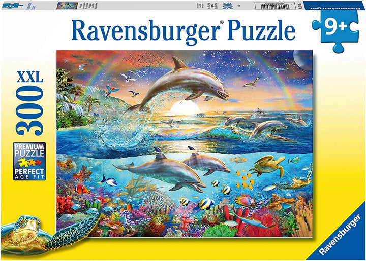 Ravensburger puzzle pentru copii - 12895 Paradisul delfinilor - Puzzle pentru copii de peste 9 ani, cu 300 de piese în format XXL