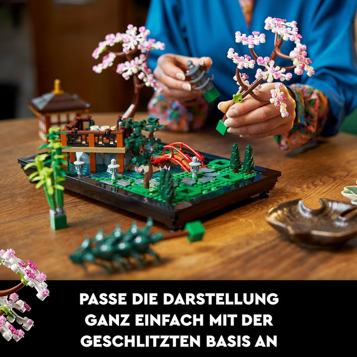 Lego Icons Garden Of Silence - Set de grădină botanică Zen pentru adulți cu flori de lotus - Decorațiune de birou personalizabilă inspirată de Japonia - Cadou pentru femei și bărbați 10315